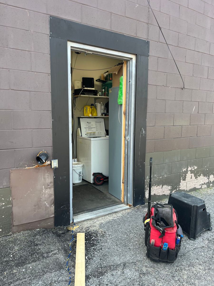 Commercial exit door with panic hardware in Ottawa