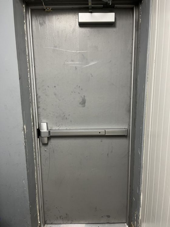 Commercial door with closer and panic hardware in Ottawa