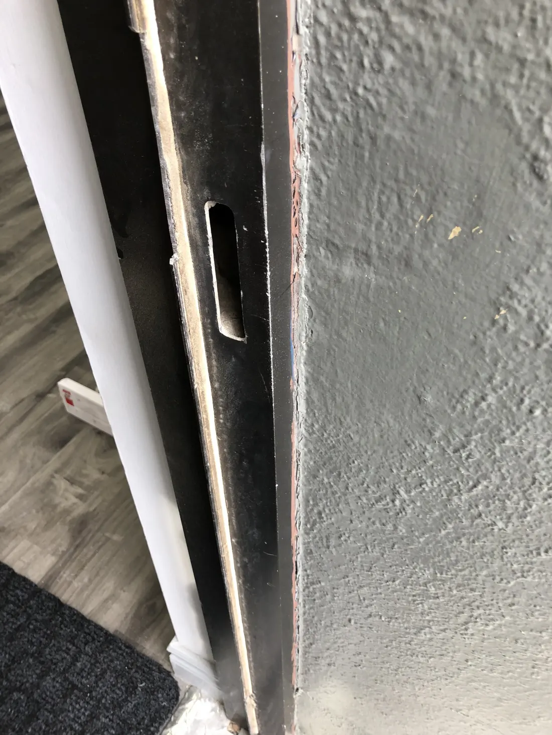 Commercial door frame prepared for access control hardware installation in Ottawa