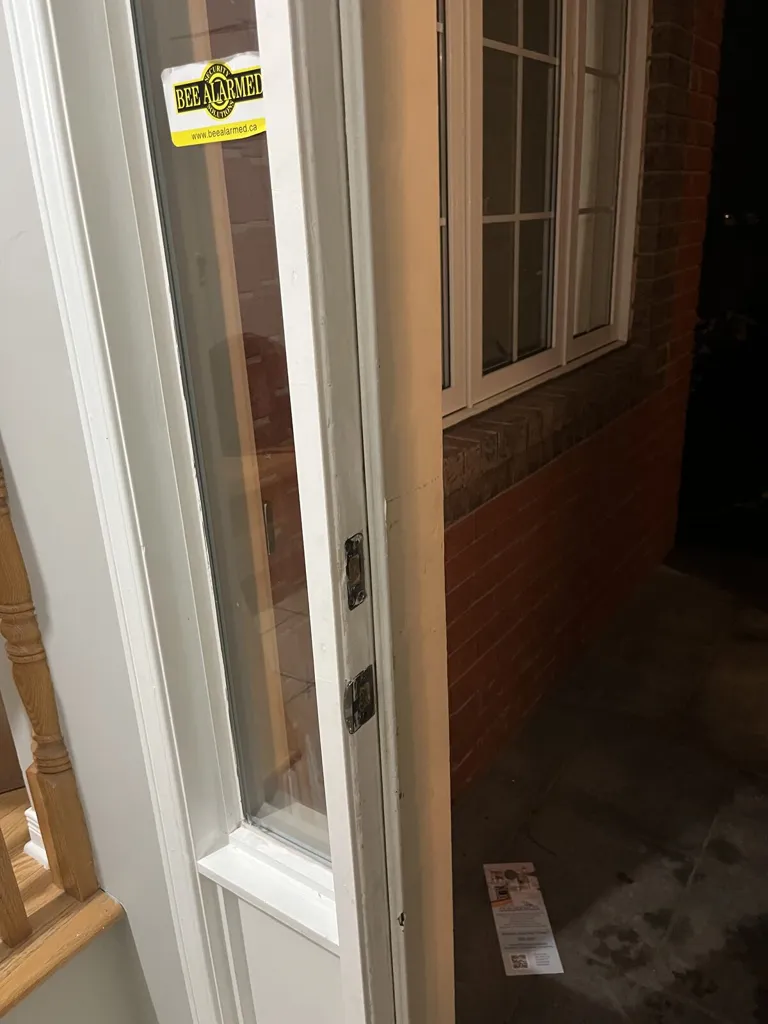 Worn strike showing door frame wear in Ottawa