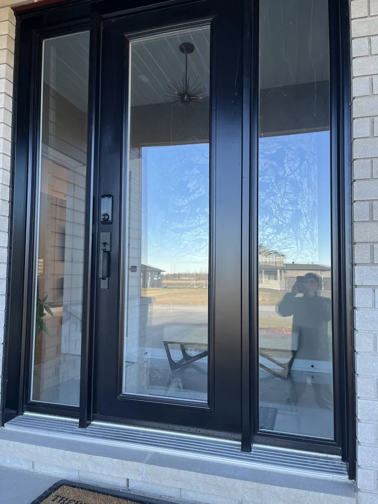Repaired residential front entry door in Ottawa